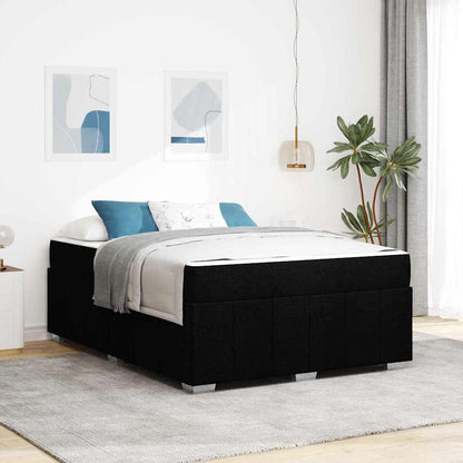Sengestel Med Madras Sort 160 X 200 Cm Stof - Hovedbillede