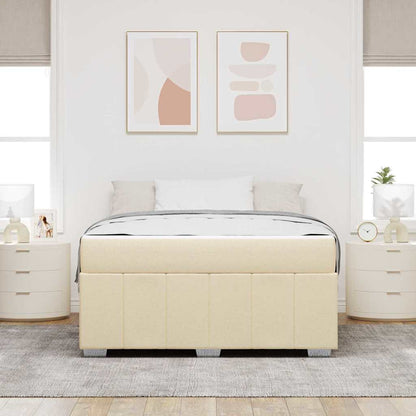 Sengestel Med Madras Creme 160 X 200 Cm Stof - Billede 4