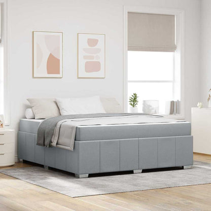 Sengestel Med Madras Lysegrå 180 X 200 Cm Stof - Hovedbillede