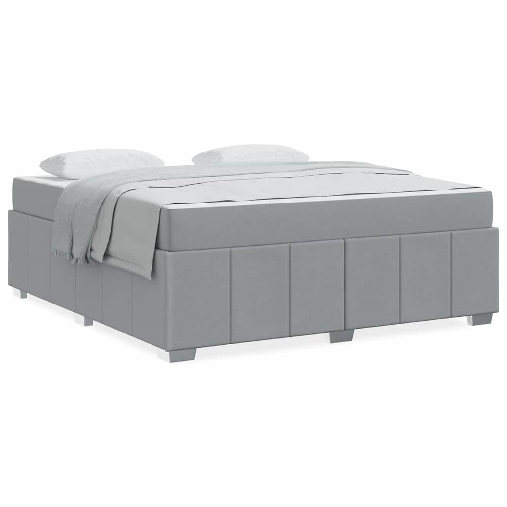 Sengestel Med Madras Lysegrå 180 X 200 Cm Stof - Billede 4