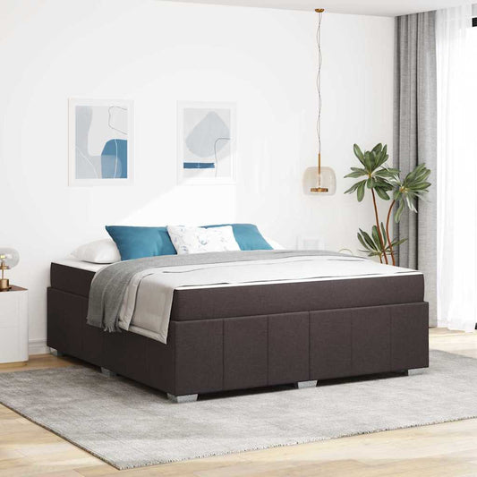 Sengestel Med Madras Mørkebrun 180 X 200 Cm Stof - Hovedbillede