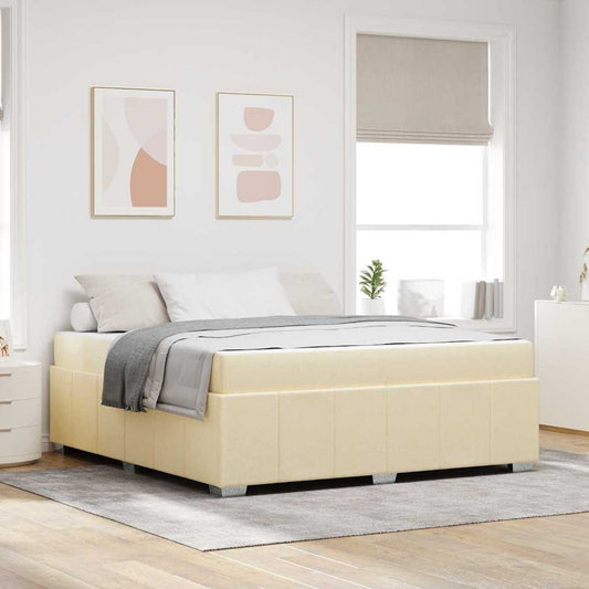 Sengestel Med Madras Creme 180 X 200 Cm Stof - Hovedbillede