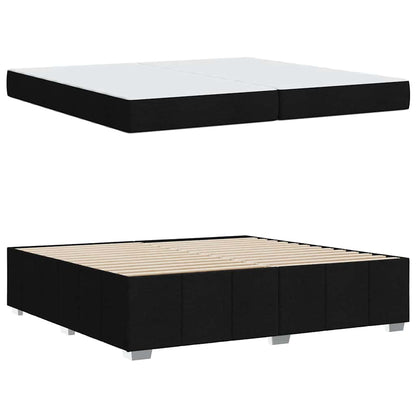 Sengestel Med Madras Sort 200 X 200 Cm Stof - Billede 5