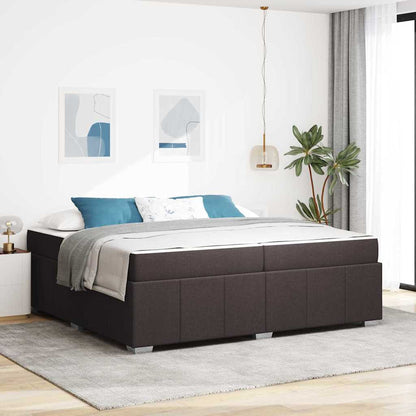 Sengestel Med Madras Mørkebrun 200 X 200 Cm Stof - Hovedbillede