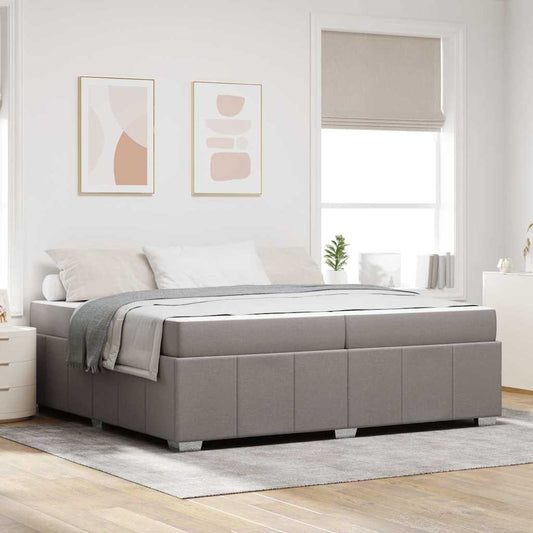 Sengestel Med Madras Gråbrun 200 X 200 Cm Stof - Hovedbillede