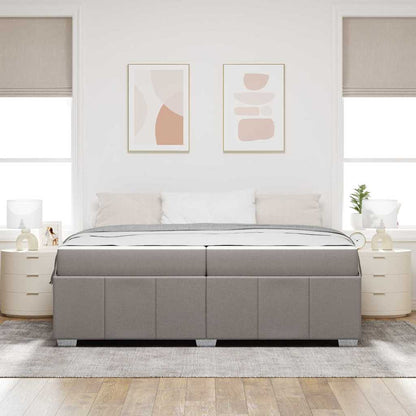 Sengestel Med Madras Gråbrun 200 X 200 Cm Stof - Billede 4
