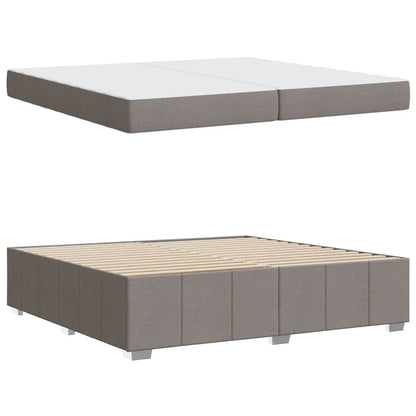 Sengestel Med Madras Gråbrun 200 X 200 Cm Stof - Billede 5