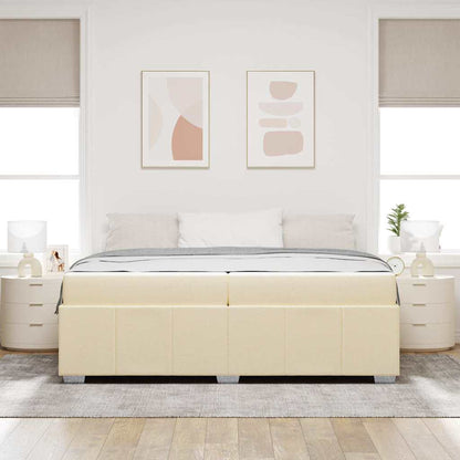 Sengestel Med Madras Creme 200 X 200 Cm Stof - Billede 4