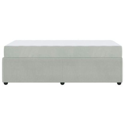 Sengeramme Med Madras Med Madras Lysegrå 80 X 200 Cm Fløjl - Billede 7