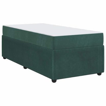 Sengeramme Med Madras Med Madras Mørkegrøn 80 X 200 Cm Fløjl - Billede 2