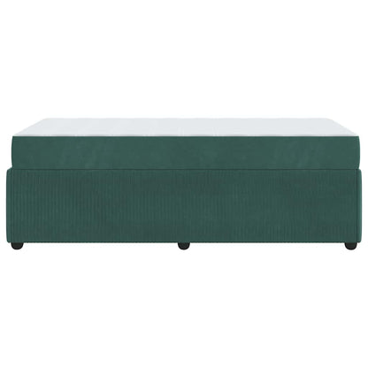 Sengeramme Med Madras Med Madras Mørkegrøn 80 X 200 Cm Fløjl - Billede 7