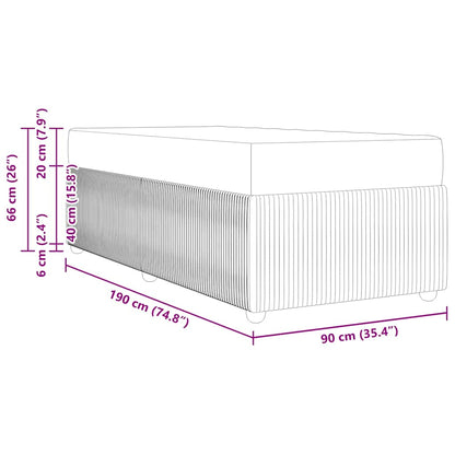 Sengeramme Med Madras Med Madras Mørkegrå 90 X 190 Cm Stof - Billede 12