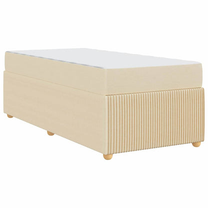 Sengeramme Med Madras Med Madras Creme 90 X 190 Cm Stof - Billede 8