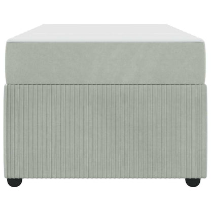 Sengeramme Med Madras Med Madras Lysegrå 90 X 190 Cm Fløjl - Billede 7