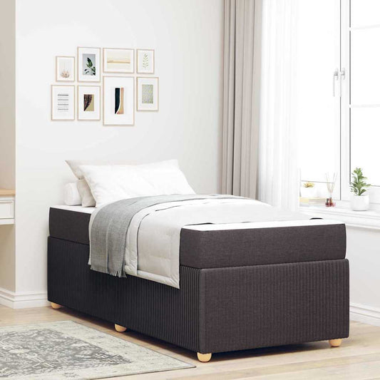 Sengeramme Med Madras Med Madras Mørkebrun 90 X 200 Cm Stof - Hovedbillede