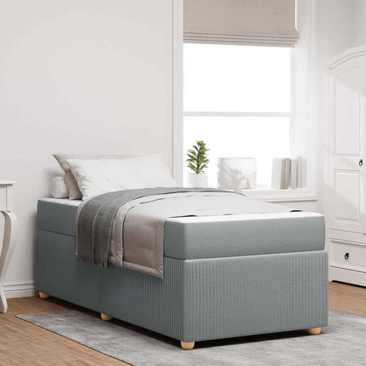 Sengeramme Med Madras Med Madras Lysegrå 100 X 200 Cm Stof - Hovedbillede