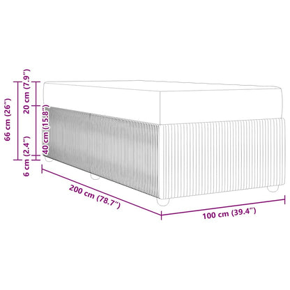 Sengeramme Med Madras Med Madras Sort 100 X 200 Cm Stof - Billede 12