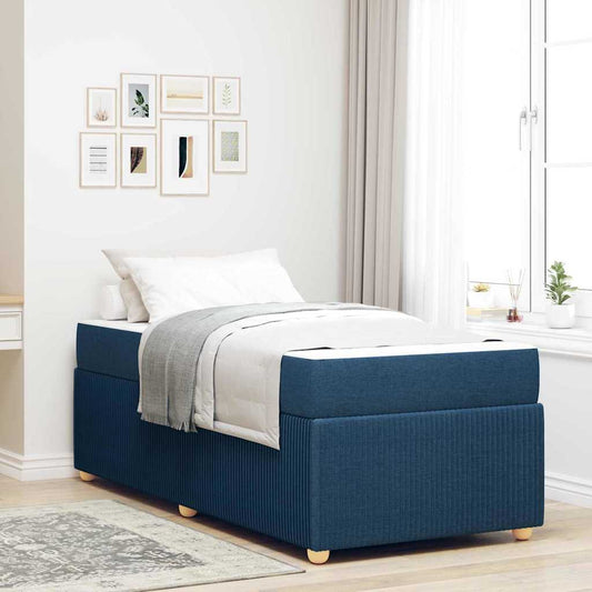 Sengeramme Med Madras Med Madras Blå 100 X 200 Cm Stof - Hovedbillede