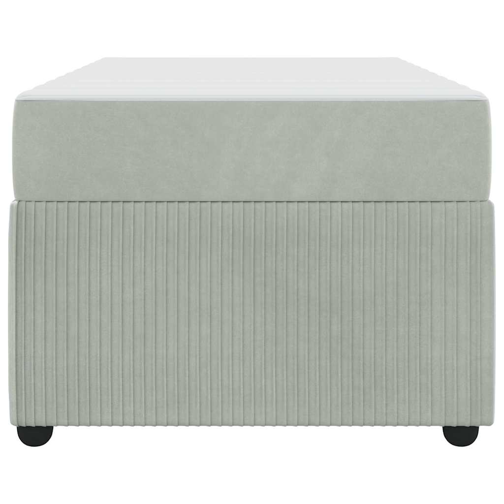 Sengeramme Med Madras Med Madras Lysegrå 100 X 200 Cm Fløjl - Billede 4