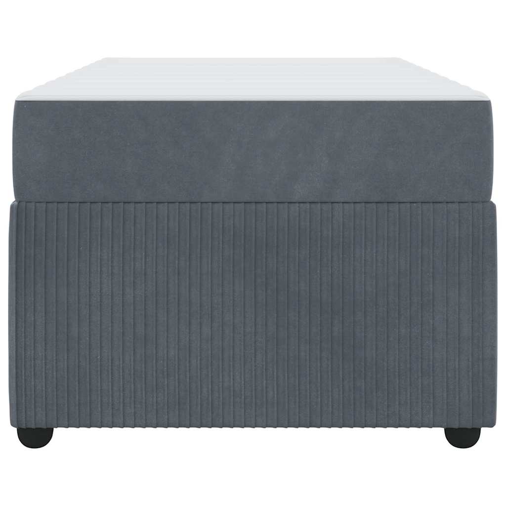 Sengeramme Med Madras Med Madras Mørkegrå 100 X 200 Cm Fløjl - Billede 7