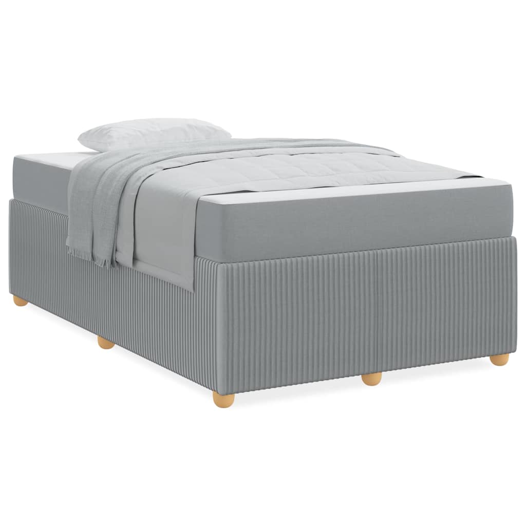 Sengeramme Med Madras Med Madras Lysegrå 120 X 190 Cm Stof - Billede 4