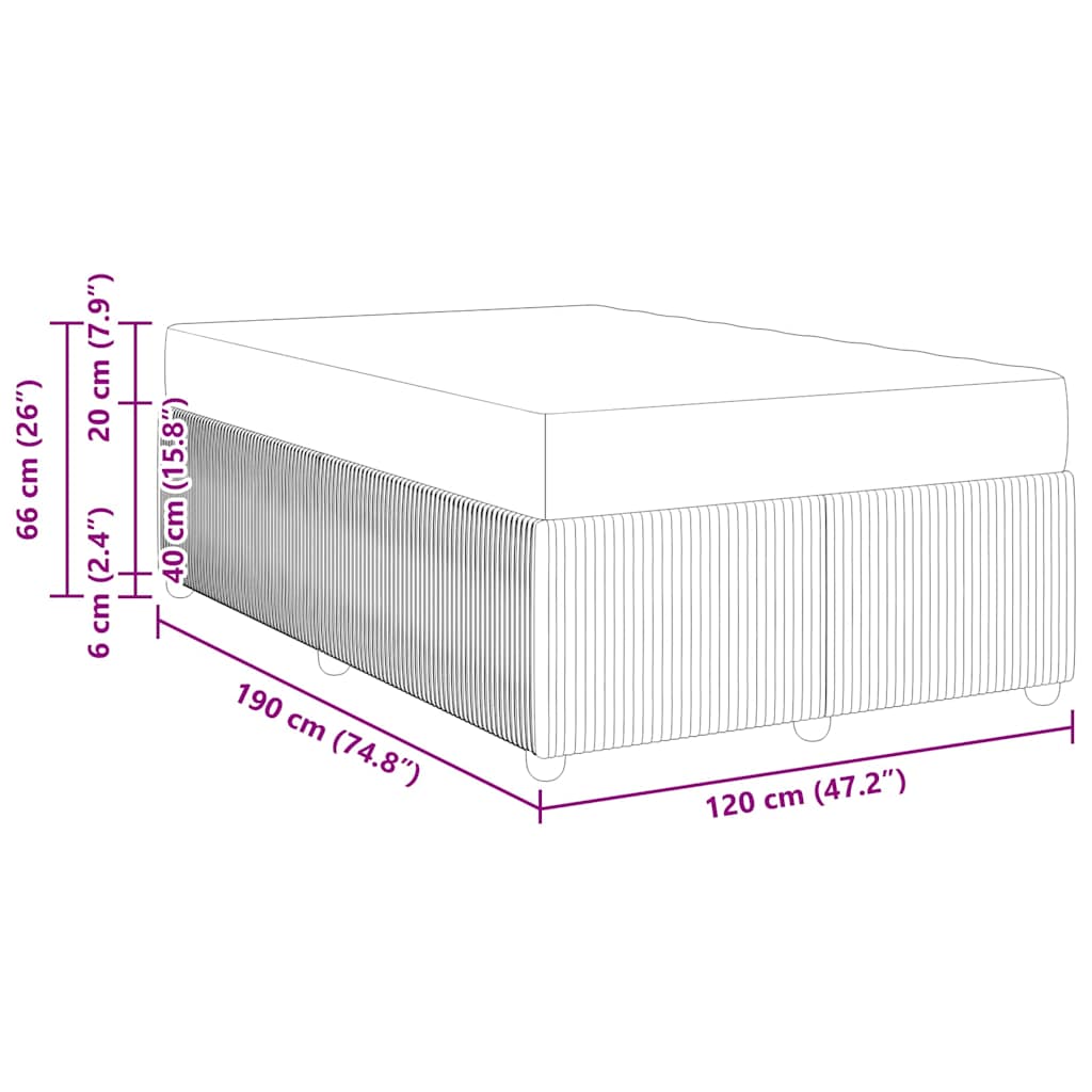 Sengeramme Med Madras Med Madras Mørkegrå 120 X 190 Cm Stof - Billede 12