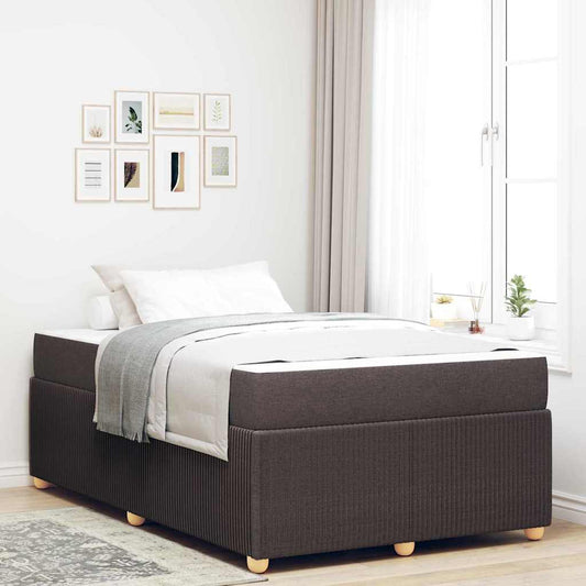 Sengeramme Med Madras Med Madras Mørkebrun 120 X 190 Cm Stof - Hovedbillede