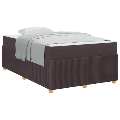 Sengeramme Med Madras Med Madras Mørkebrun 120 X 190 Cm Stof - Billede 3