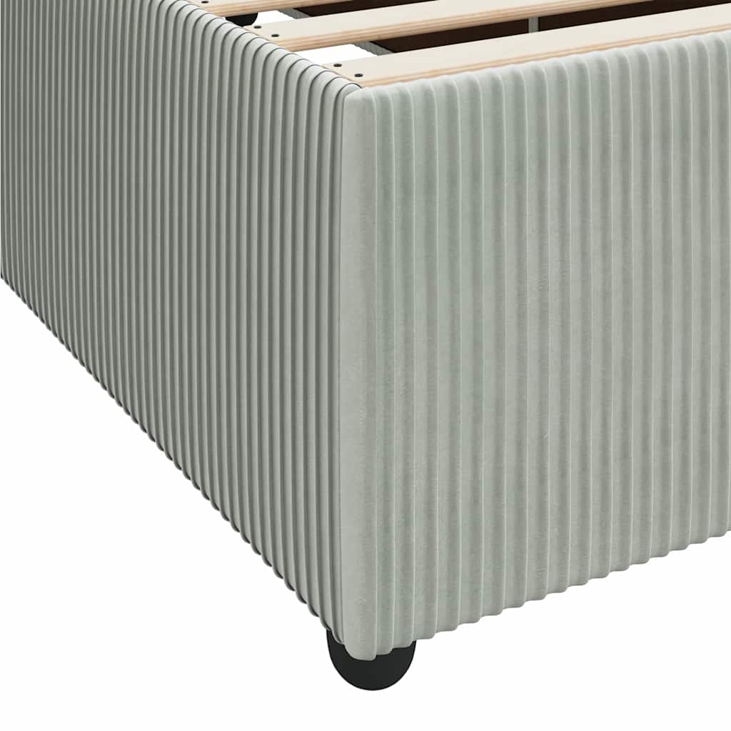 Sengeramme Med Madras Med Madras Lysegrå 120 X 190 Cm Fløjl - Billede 10