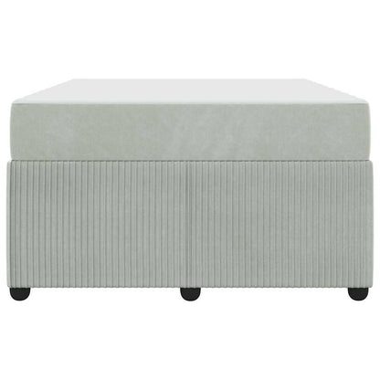 Sengeramme Med Madras Med Madras Lysegrå 120 X 190 Cm Fløjl - Billede 7