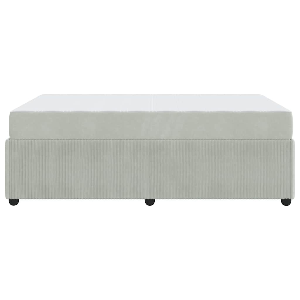 Sengeramme Med Madras Med Madras Lysegrå 120 X 190 Cm Fløjl - Billede 8