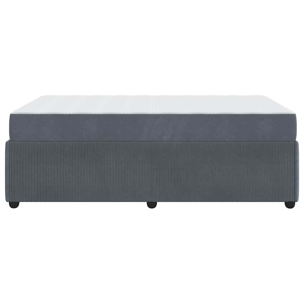 Sengeramme Med Madras Med Madras Mørkegrå 120 X 190 Cm Fløjl - Billede 8