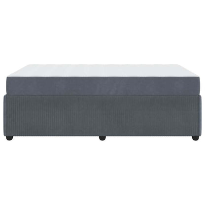 Sengeramme Med Madras Med Madras Mørkegrå 120 X 190 Cm Fløjl - Billede 8