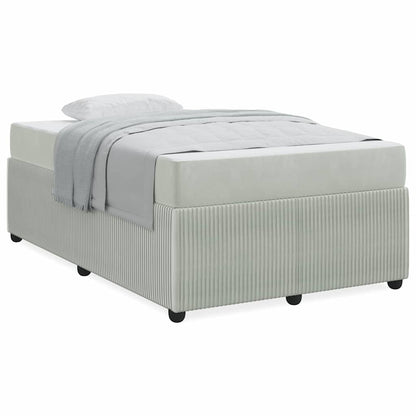 Sengeramme Med Madras Med Madras Lysegrå 120 X 200 Cm Fløjl - Billede 4