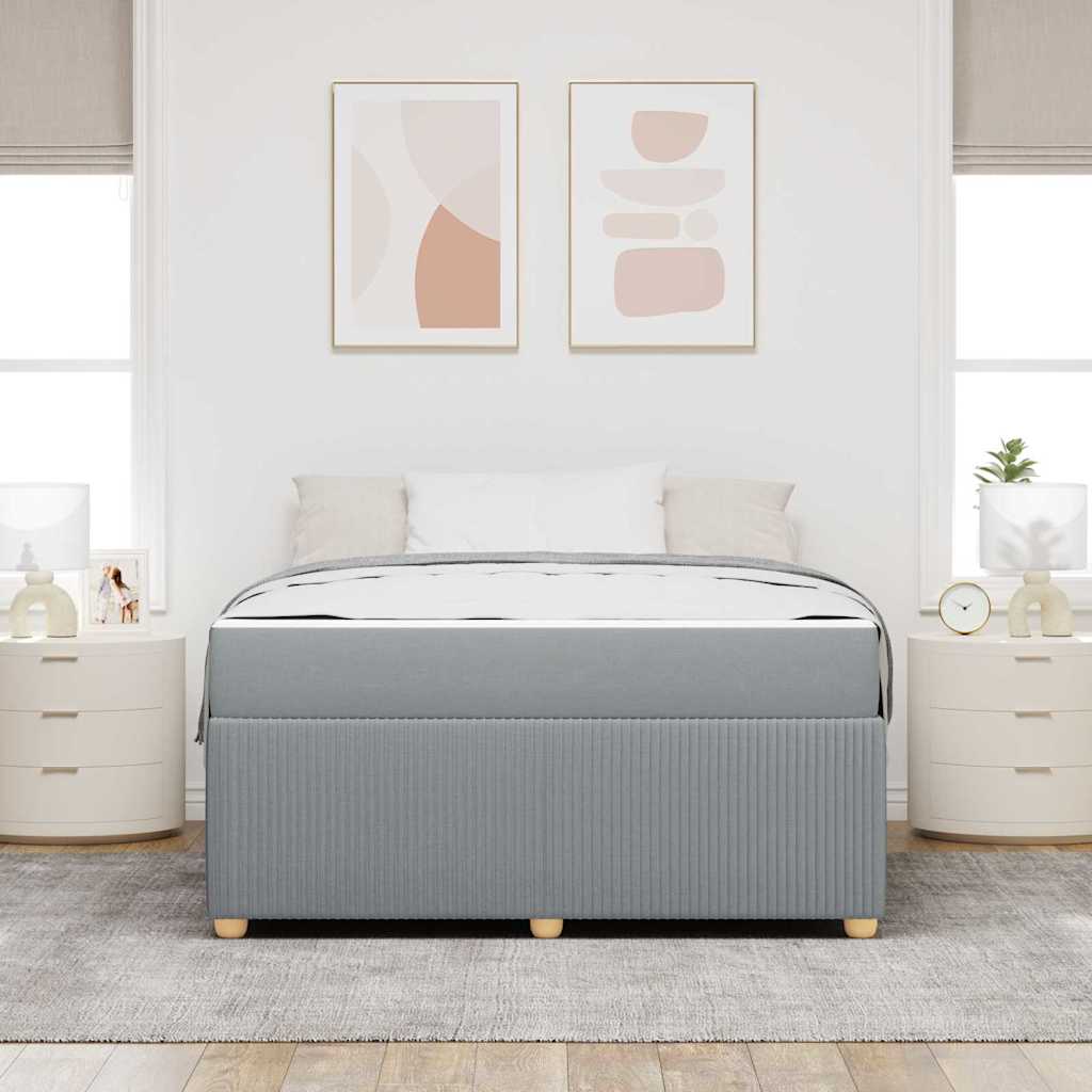 Sengeramme Med Madras Med Madras Lysegrå 140 X 200 Cm Stof - Billede 5