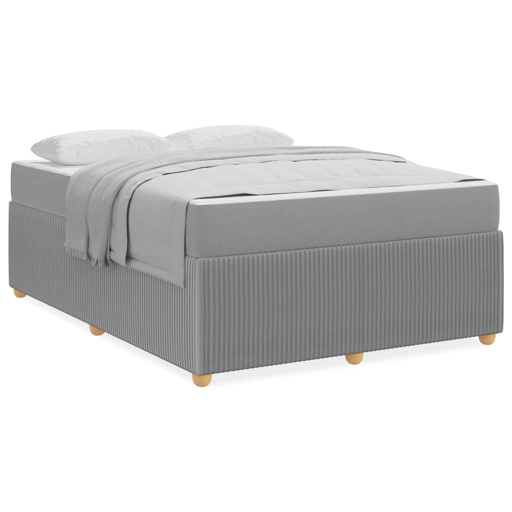 Sengeramme Med Madras Med Madras Lysegrå 140 X 200 Cm Stof - Billede 4