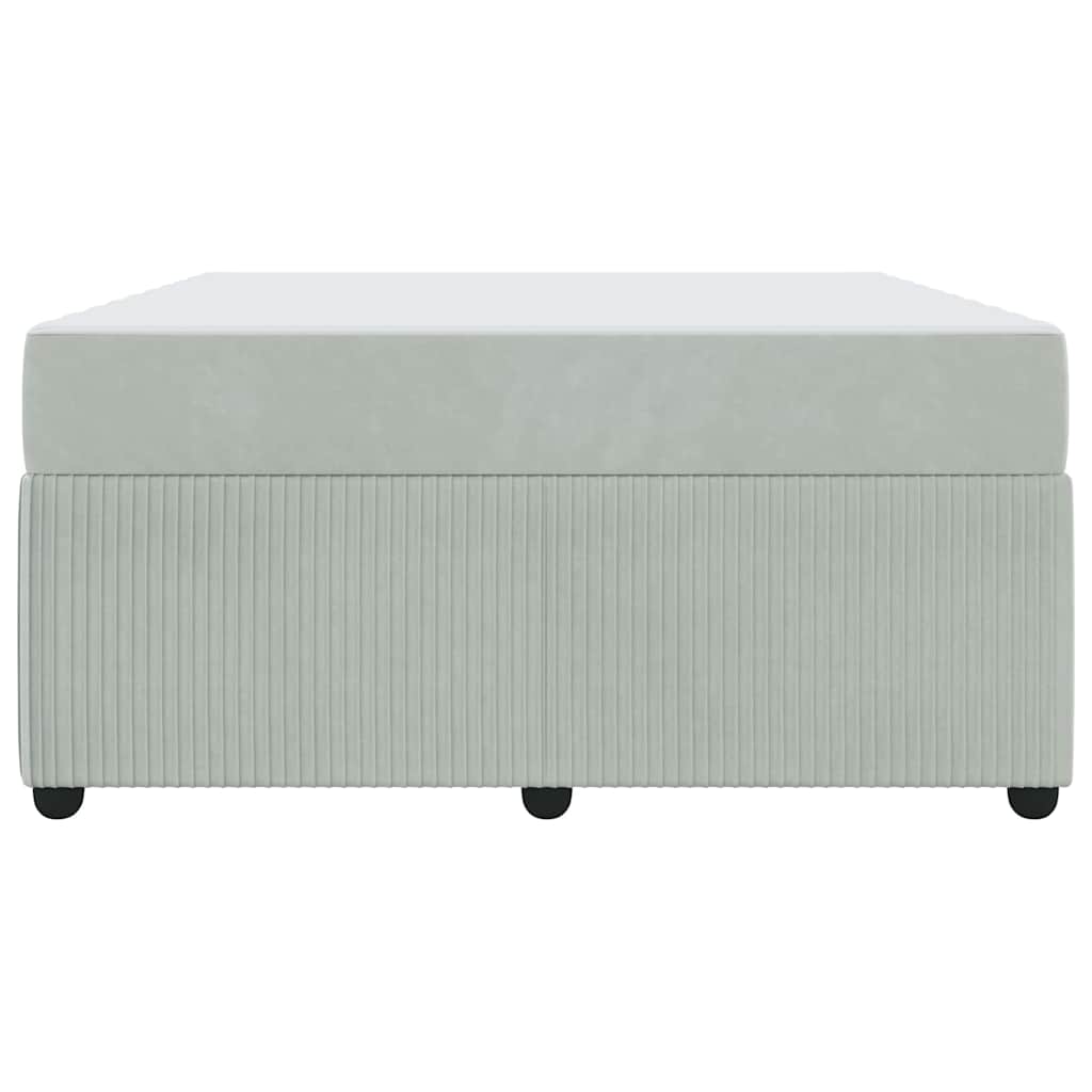 Sengeramme Med Madras Med Madras Lysegrå 140 X 200 Cm Fløjl - Billede 7