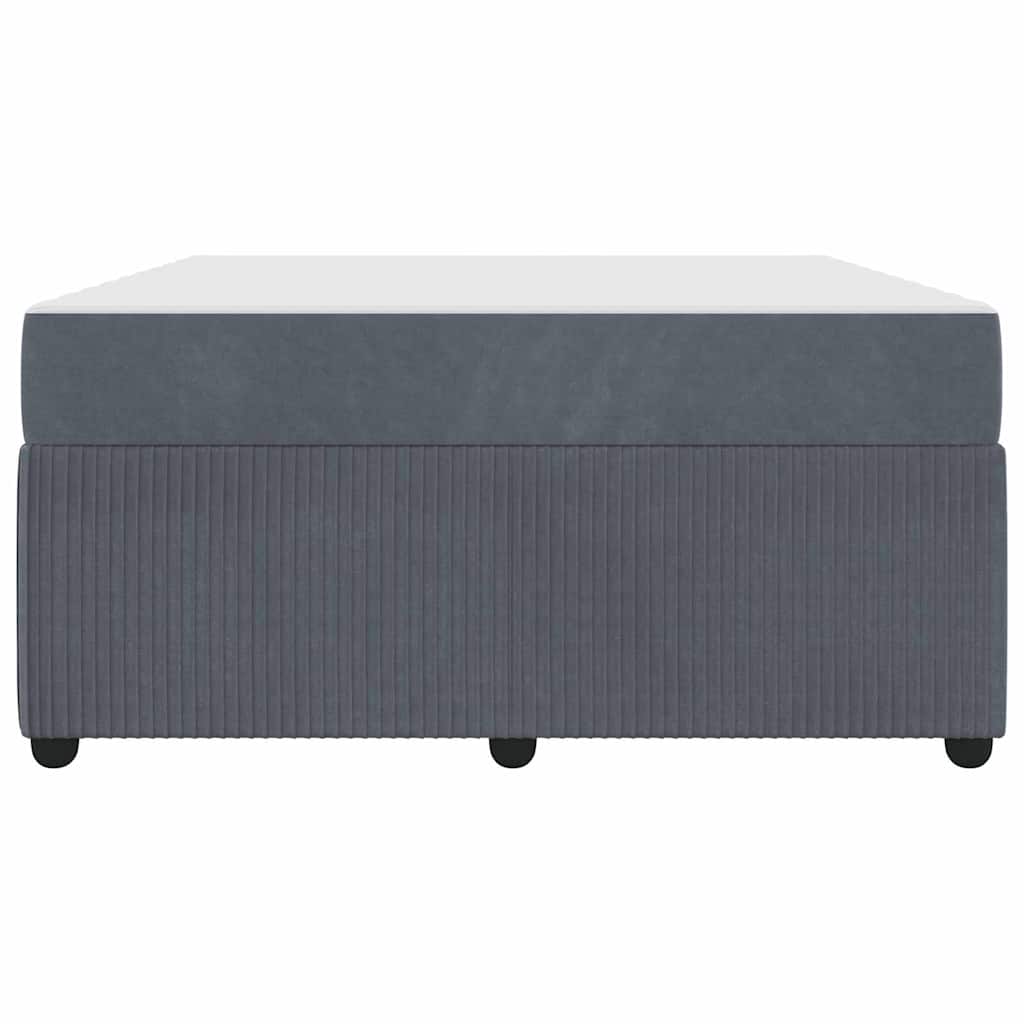 Sengeramme Med Madras Med Madras Mørkegrå 140 X 200 Cm Fløjl - Billede 7