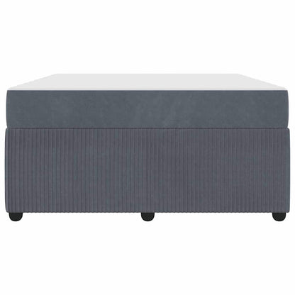 Sengeramme Med Madras Med Madras Mørkegrå 140 X 200 Cm Fløjl - Billede 7