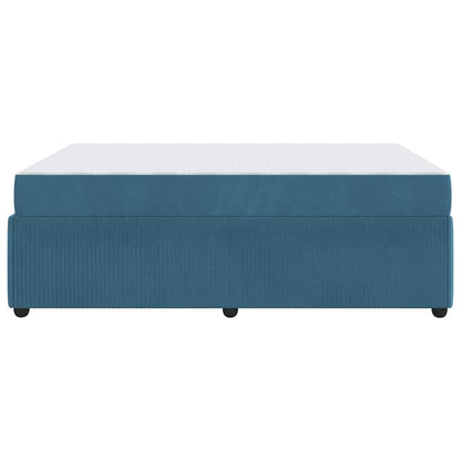 Sengeramme Med Madras Med Madras Blå 140 X 200 Cm Fløjl - Billede 7