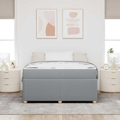 Sengeramme Med Madras Med Madras Lysegrå 160 X 200 Cm Stof - Billede 5