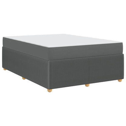 Sengeramme Med Madras Med Madras Mørkegrå 160 X 200 Cm Stof - Billede 2