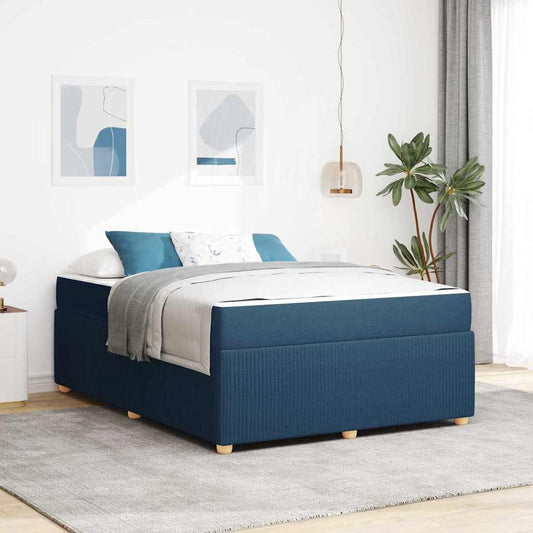 Sengeramme Med Madras Med Madras Blå 160 X 200 Cm Stof - Hovedbillede