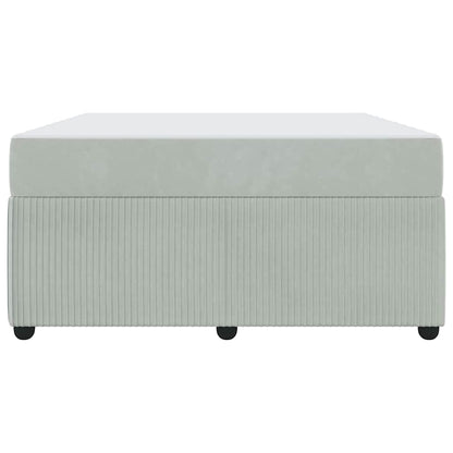 Sengeramme Med Madras Med Madras Lysegrå 160 X 200 Cm Fløjl - Billede 2