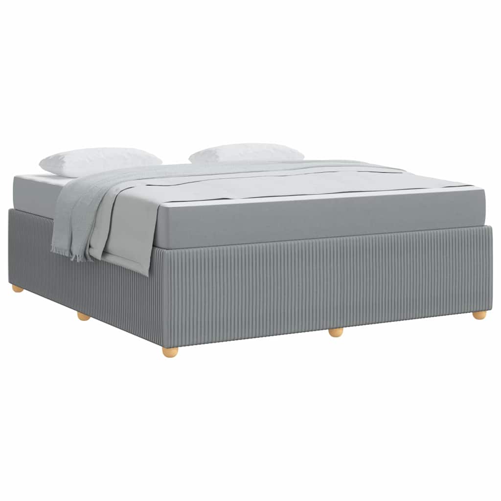 Sengeramme Med Madras Med Madras Lysegrå 180 X 200 Cm Stof - Billede 3