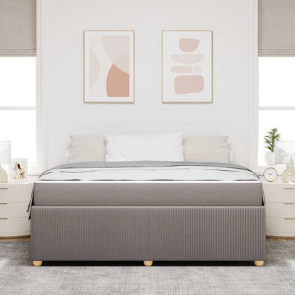 Sengeramme Med Madras Med Madras Gråbrun 180 X 200 Cm Stof - Billede 4