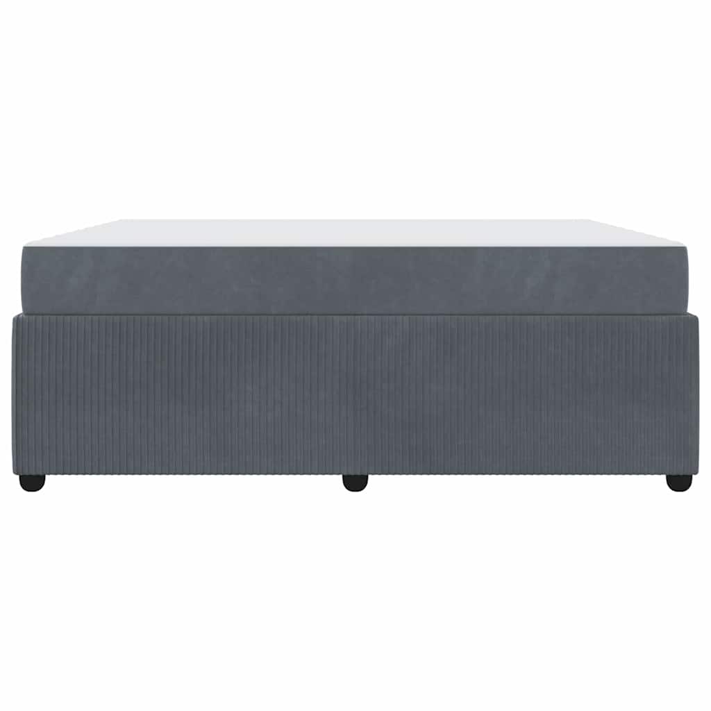 Sengeramme Med Madras Med Madras Mørkegrå 180 X 200 Cm Fløjl - Billede 7