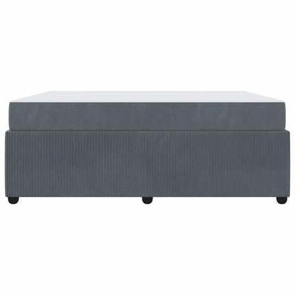 Sengeramme Med Madras Med Madras Mørkegrå 180 X 200 Cm Fløjl - Billede 7