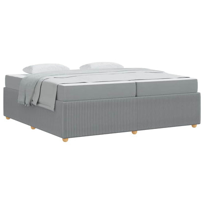 Sengeramme Med Madras Med Madras Lysegrå 200 X 200 Cm Stof - Billede 3
