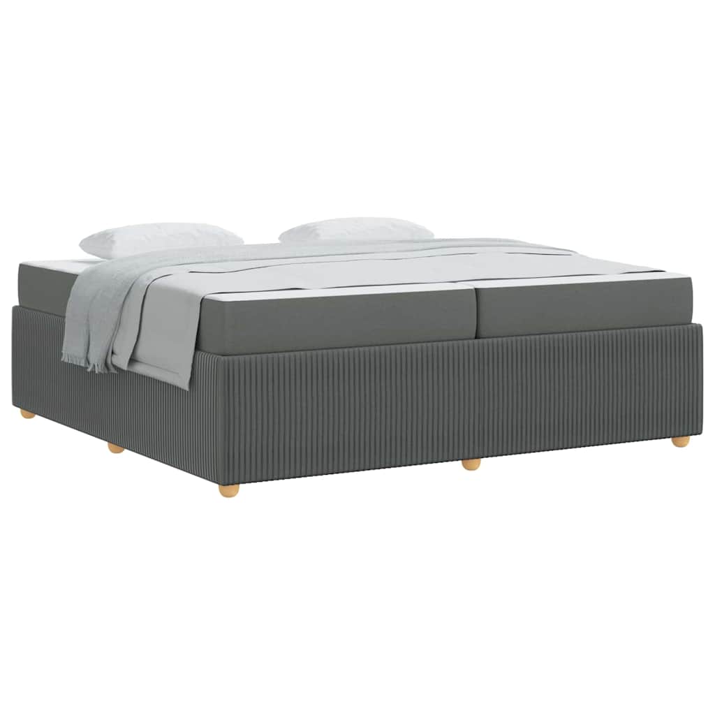 Sengeramme Med Madras Med Madras Mørkegrå 200 X 200 Cm Stof - Billede 3